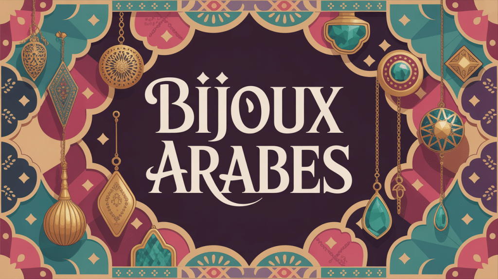 bijoux arabe traditionnels et modernes sur fond orné