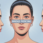 Illustration du bridge piercing sur arête du nez