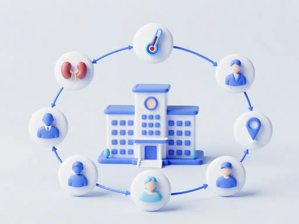 calcul rénal durée hospitalisation diagramme facteurs variables
