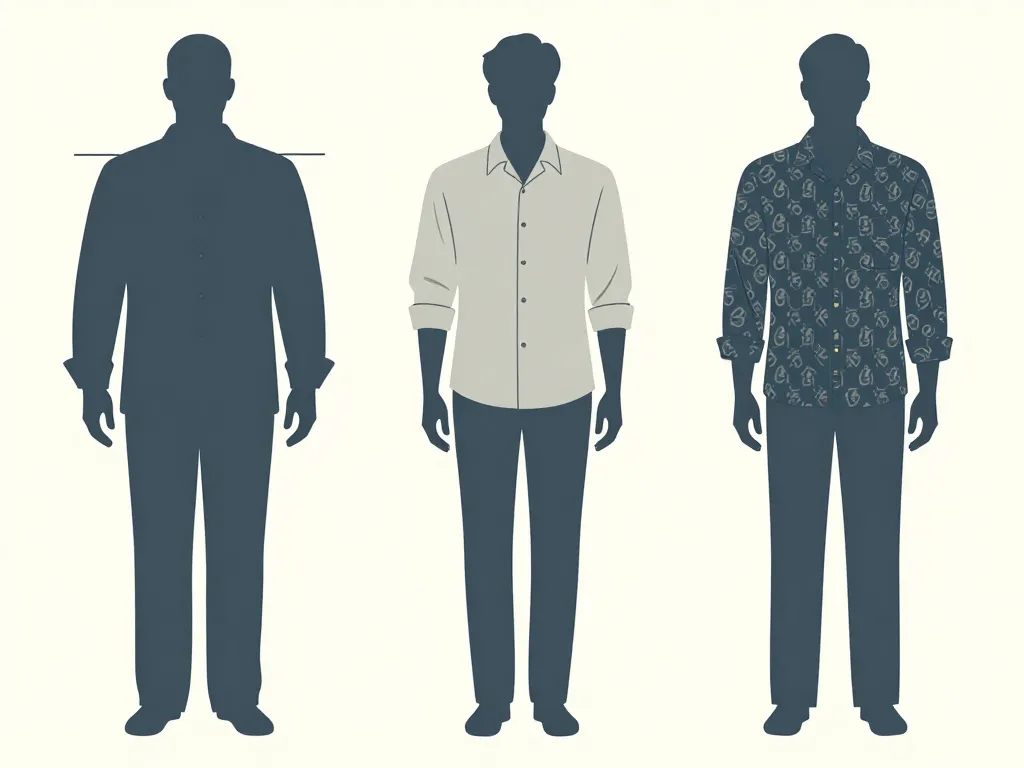 chemise vintage homme silhouettes larges et fines coupes comparées