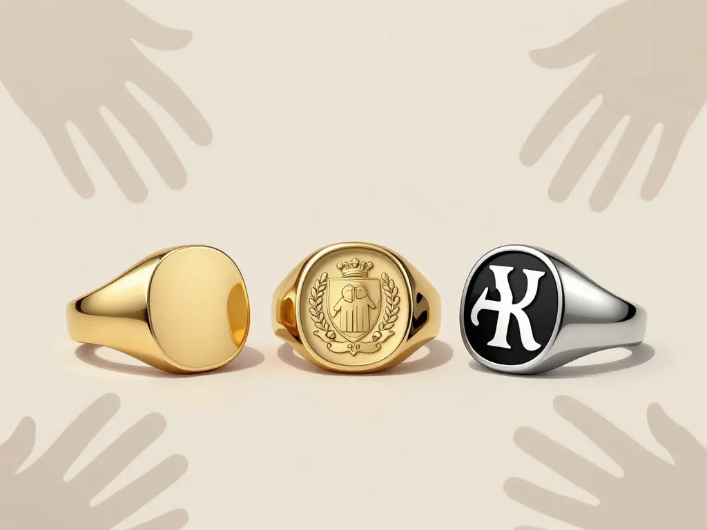 chevalière homme personnalisable styles différents côte à côte
