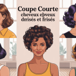 illustration coupe courte pour cheveux épais et frisés salon moderne