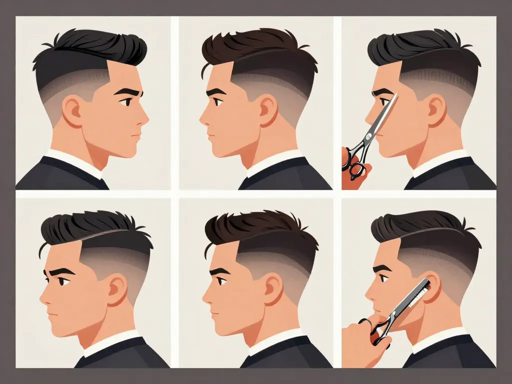 entretien style degrade taper barber illustration