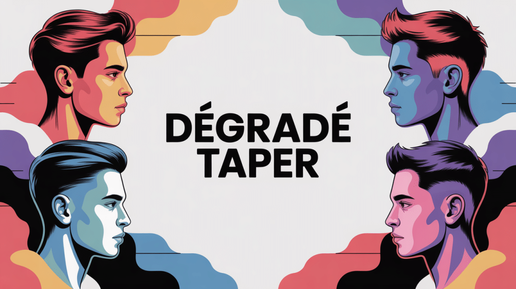 illustration degrade taper morphologies et textures cheveux