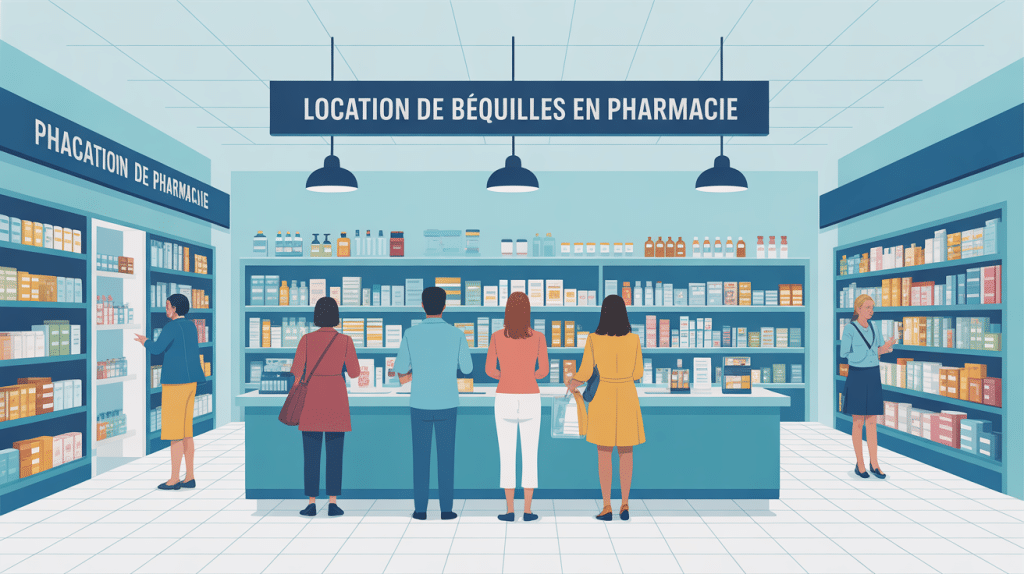 location béquille pharmacie sans ordonnance illustration