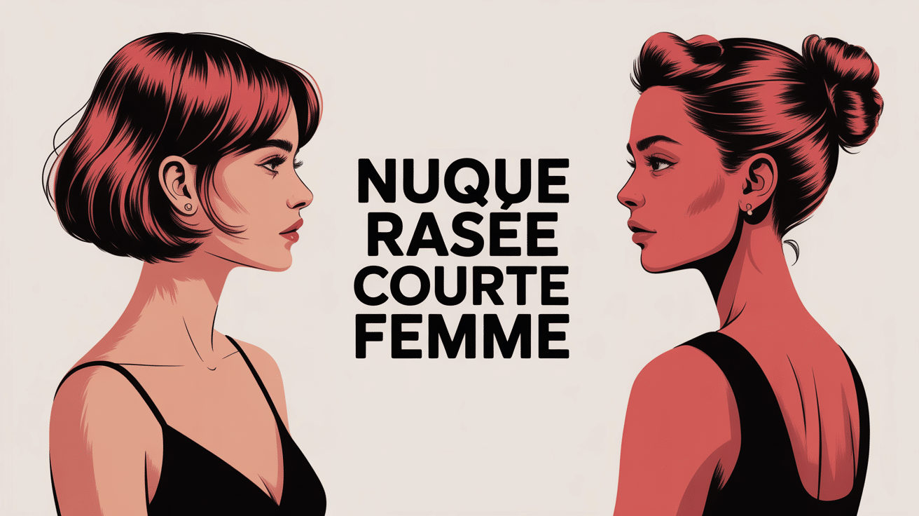 nuque rasée hyper stylée coupe courte femme moderne visuel vectoriel