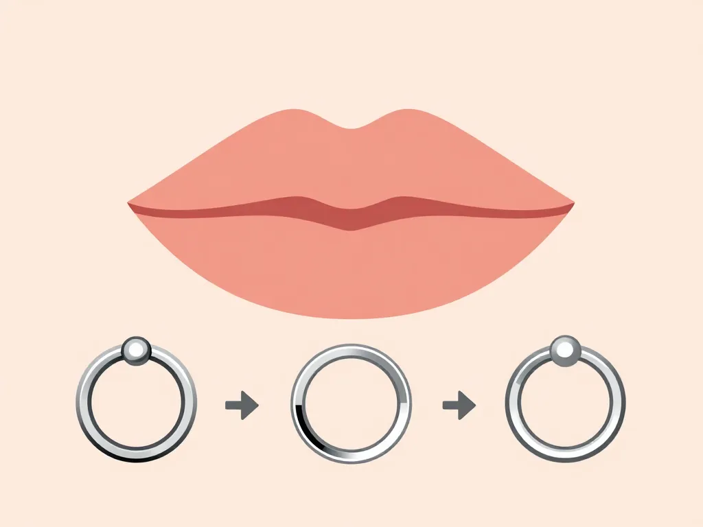 différents anneaux piercing anneau labret sur lèvre inférieure