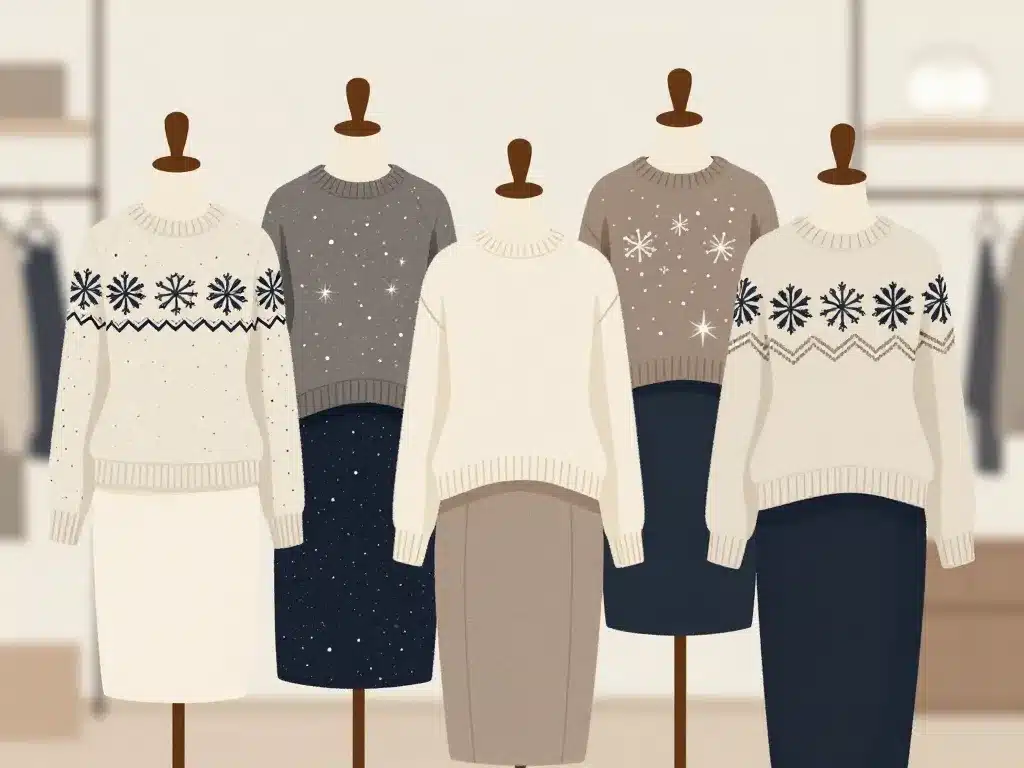 sélection pull noël femme chic matières raffinées