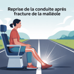 quand conduire après fracture malléole illustration sécurité