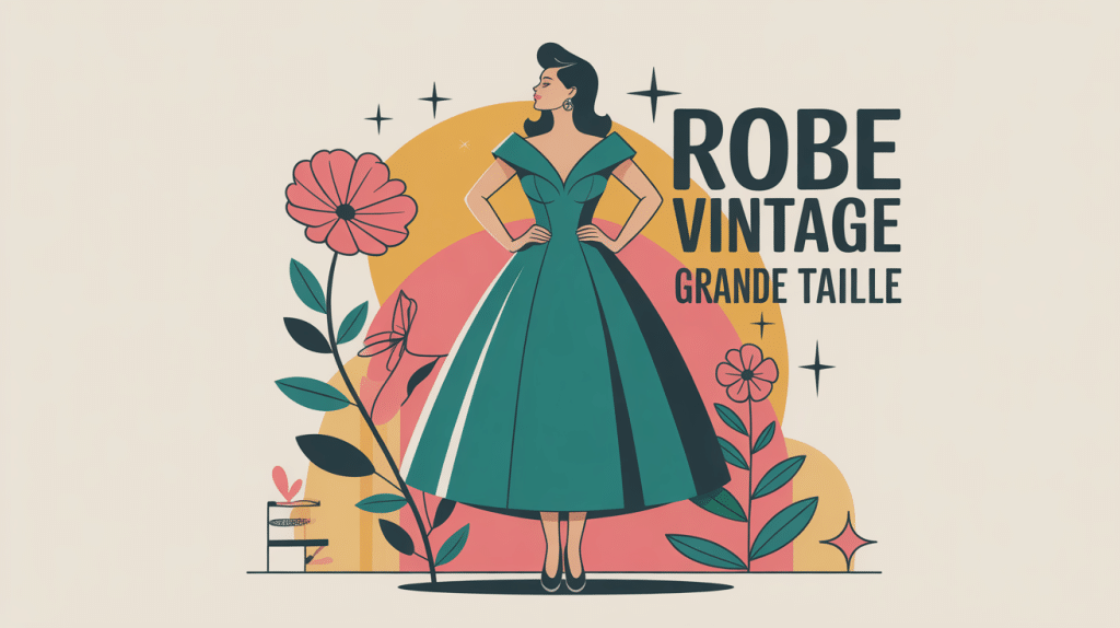 silhouette féminine dans robe vintage grande taille rétro chic