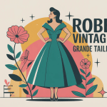 silhouette féminine dans robe vintage grande taille rétro chic
