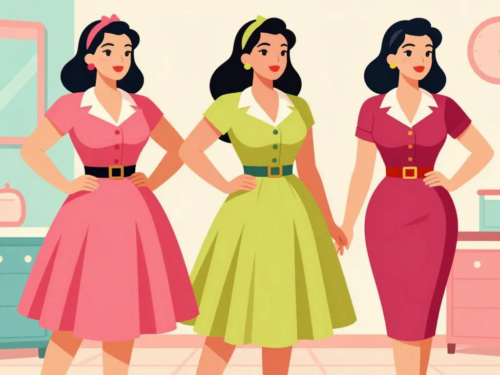 trois styles robe vintage grande taille pin up 50s crayon