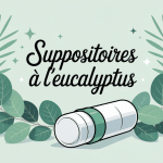 suppositoire eucalyptus stylisé entouré de feuilles