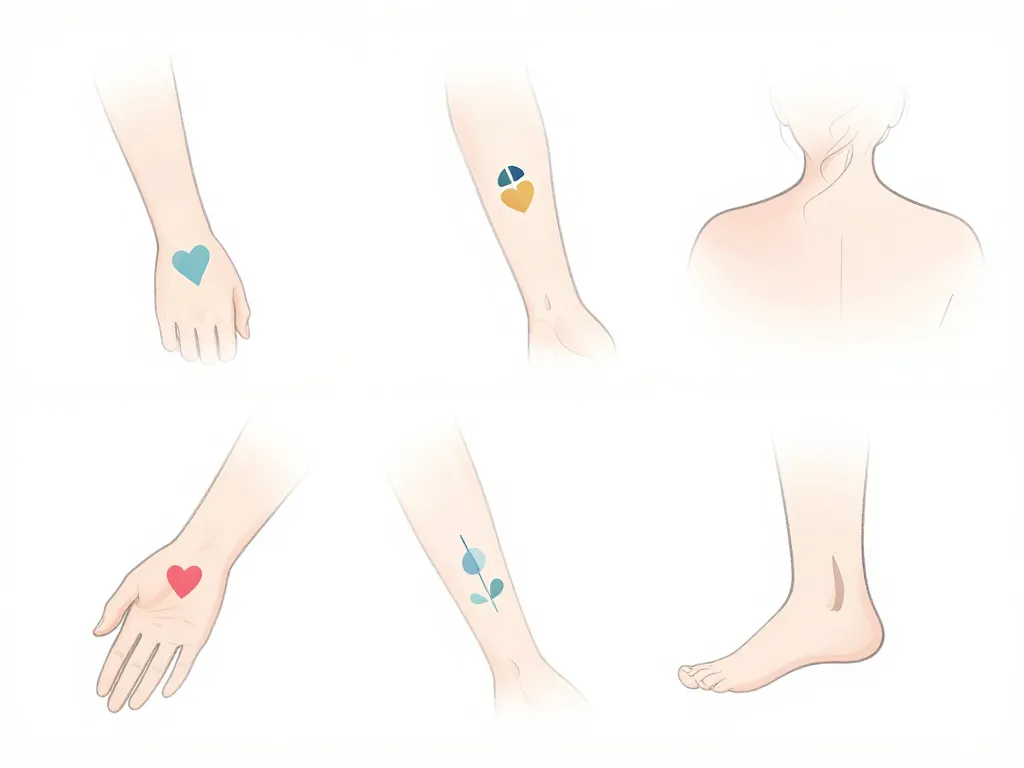 diagramme emplacement tatouage deuil poignet cœur nuque