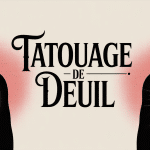 illustration réconfortante tatouage deuil avec rose colombe cœur