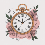Illustration tatouage horloge femme style élégant et féminin