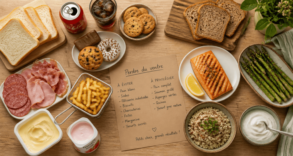 aliments a supprimer pour perdre du ventre pain blanc sodas frites alternatives saines
