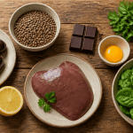 aliments riches en fer anemie assiette et légumes