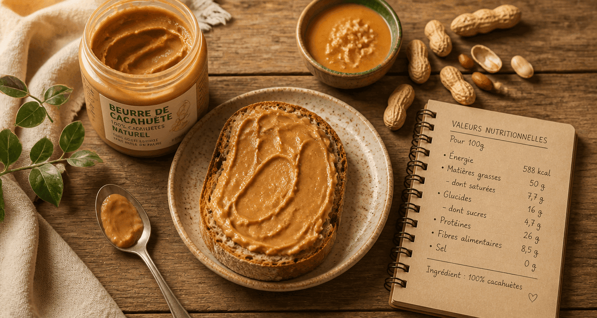 beurre de cacahuete et cholesterol sur table avec tartine