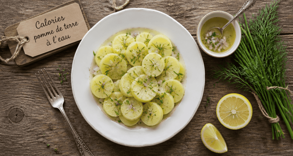 calorie pomme de terre a l eau assiette herbes