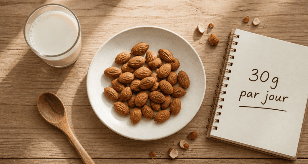 combien manger d amandes par jour assiette et lait