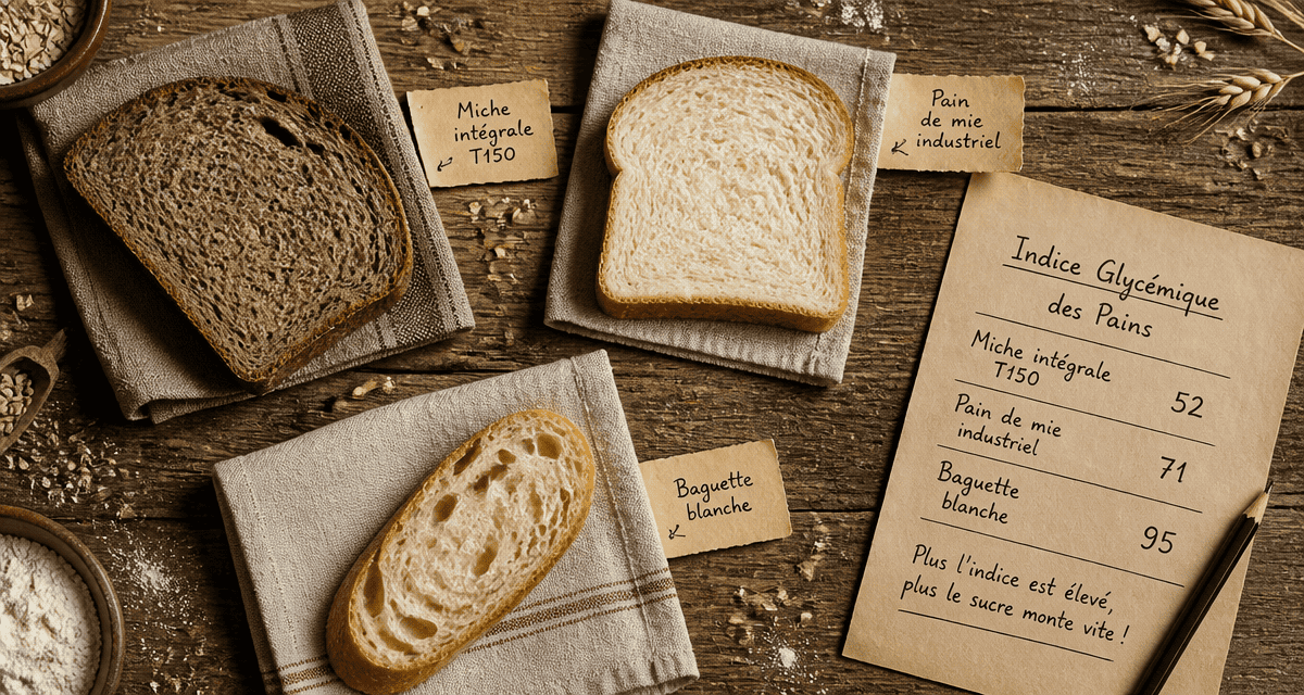 indice glycemique du pain complet tranches variées