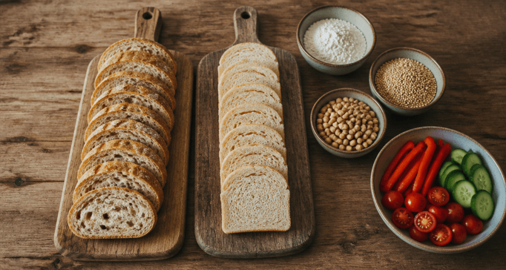 Manger sans gluten fait-il maigrir, comparaison pains classique et sans gluten