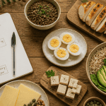 manger trop de proteine aliments sur table