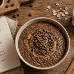 Porridge proteiné chocolat et beurre de cacahuète en bol