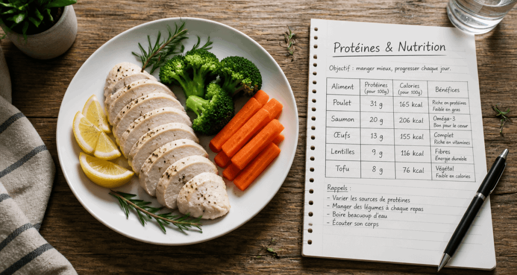 protein blanc de poulet vapeur assiette