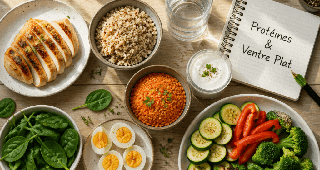 Proteines pour maigrir du ventre assiette aliments
