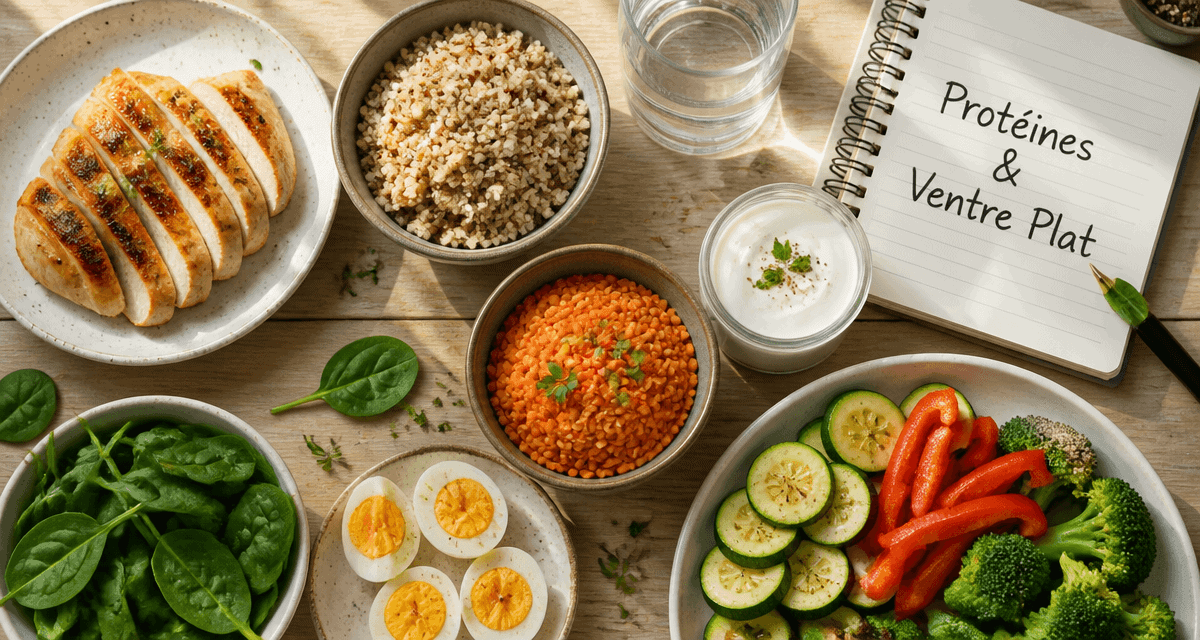Proteines pour maigrir du ventre assiette aliments