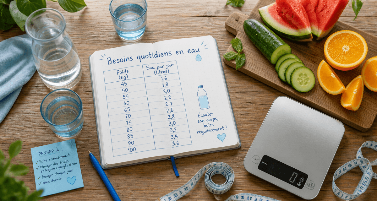 quantite d eau a boire par jour selon poids table fruits balance