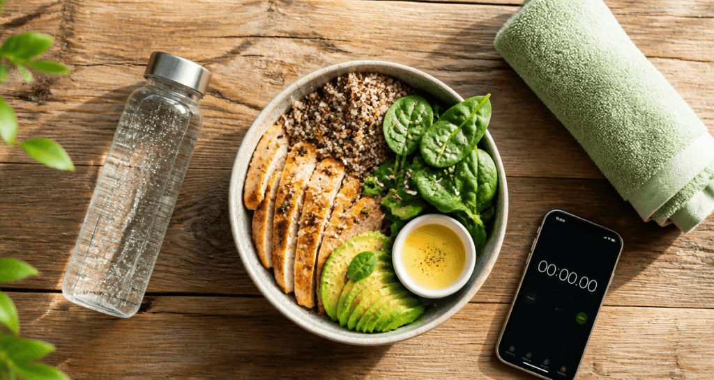 que manger apres le sport bowl quinoa poulet avocat