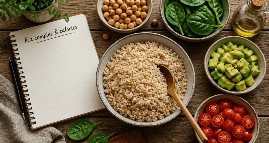 riz complet cuit calorie bol salade ingrédients