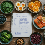 tableau des vitamines et leurs fonctions sur une table