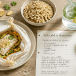 ventre plat et alimentation, assiette saine, aliments frais