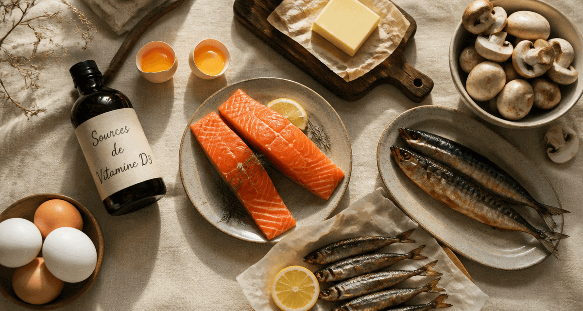 vitamine d3 quels aliments huile poisson oeufs champignons beurre