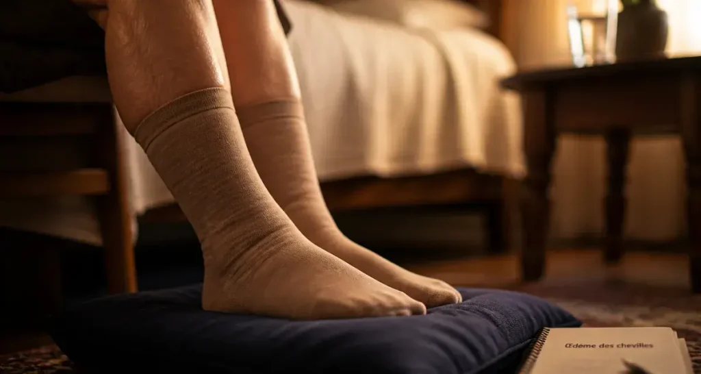 Chevilles enflées personnes âgées : œdème aux chevilles, bas de compression et élévation des pieds