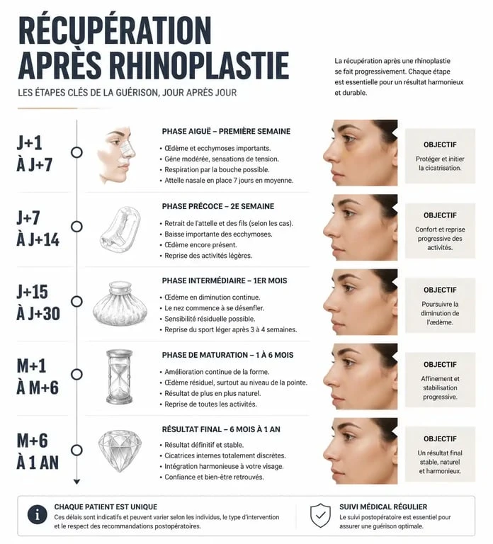 Étapes de récupération après une rhinoplastie à Strasbourg : de l'attelle au résultat définitif
