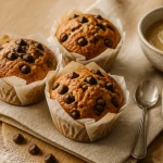 Muffin light moelleux sans beurre, photo 3 muffins aux pépites de chocolat