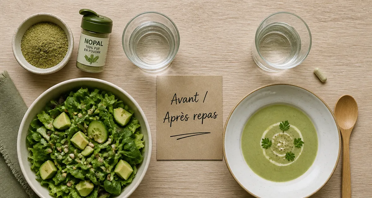 Nopal avant ou apres le repas : poudre et gélule pour perte de poids