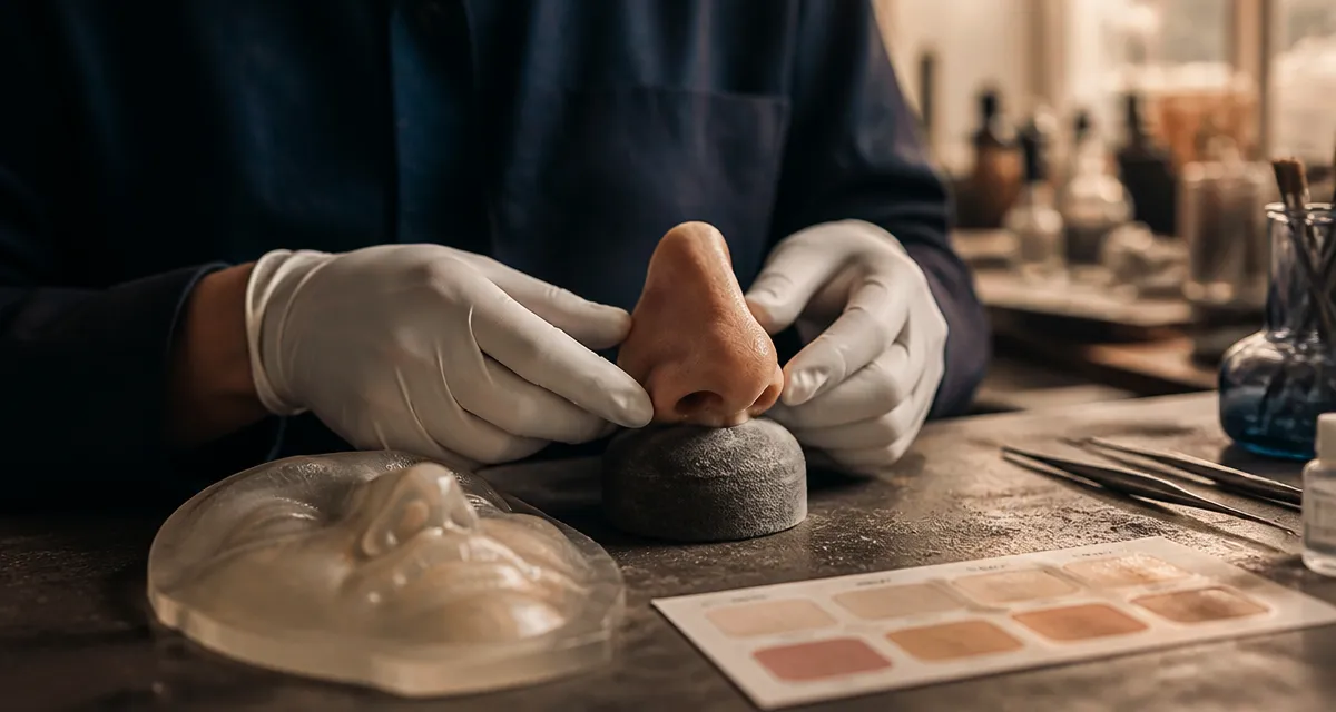 Prothese de nez : épithèse nasale silicone, méthodes de fixation et reconstruction naturelle