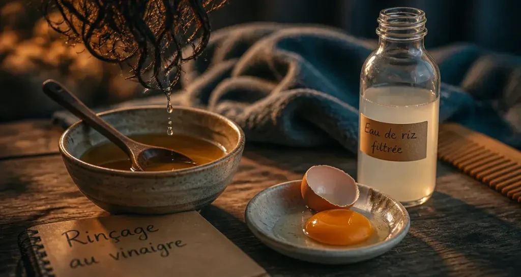 Recette grand-mère anti-frisottis : rinçage au vinaigre pour cheveux mousseux
