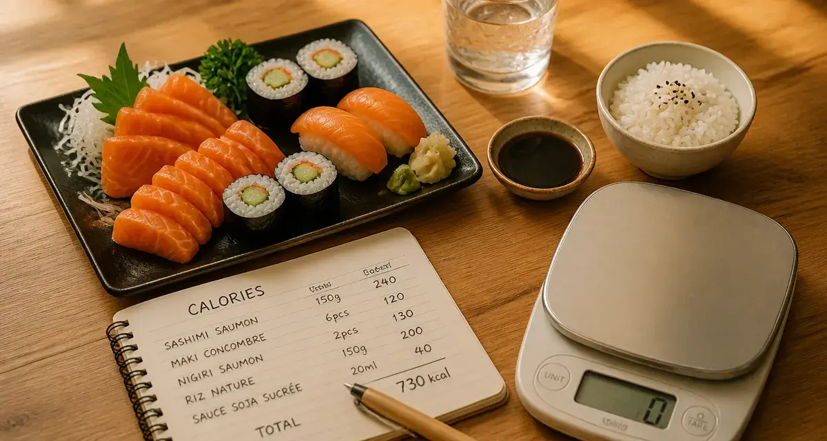 Sushi calorie count : plateau léger, sashimi et maki