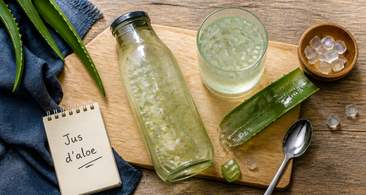 Vera aloe drink : bouteille, gel d’aloe vera et jus de 30% pulpe