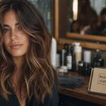 Balayage pour châtain foncé : reflets caramel et noisette