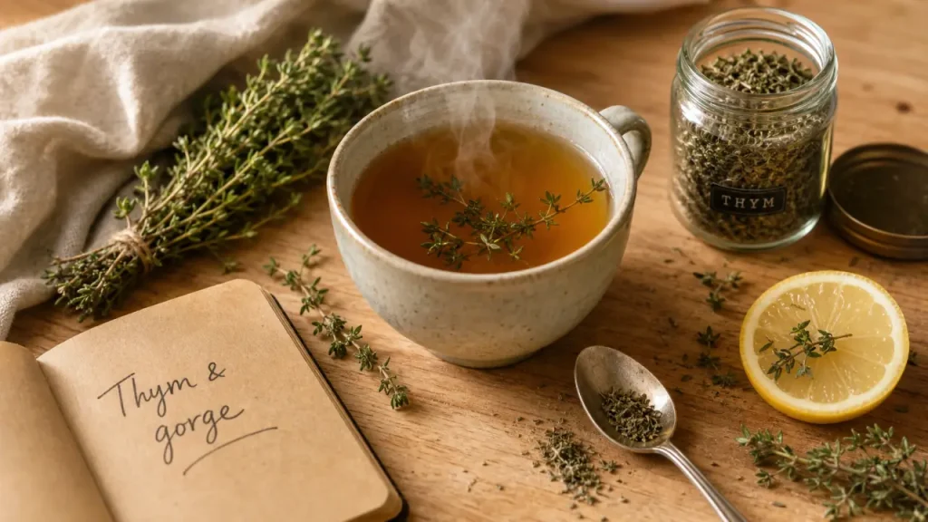 Tisane de thym : toux, gorge irritée et digestion sous le même remède