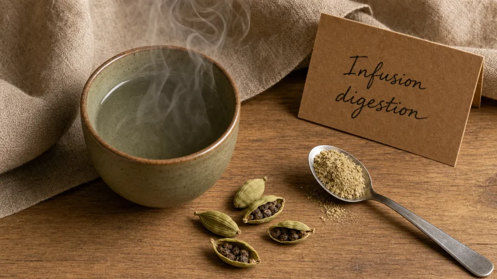 Cardamome bienfait : infusion digestion, haleine fraîche