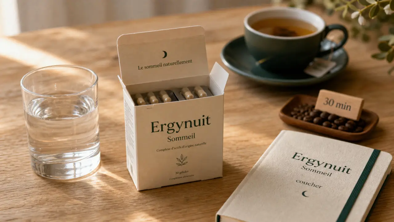 Ergynuit Sommeil contre ergystress sommeil : 1 mg mélatonine et plantes